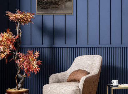 Armchair Wingback Modern Fabric Living Room Polyester Gray Design Seat